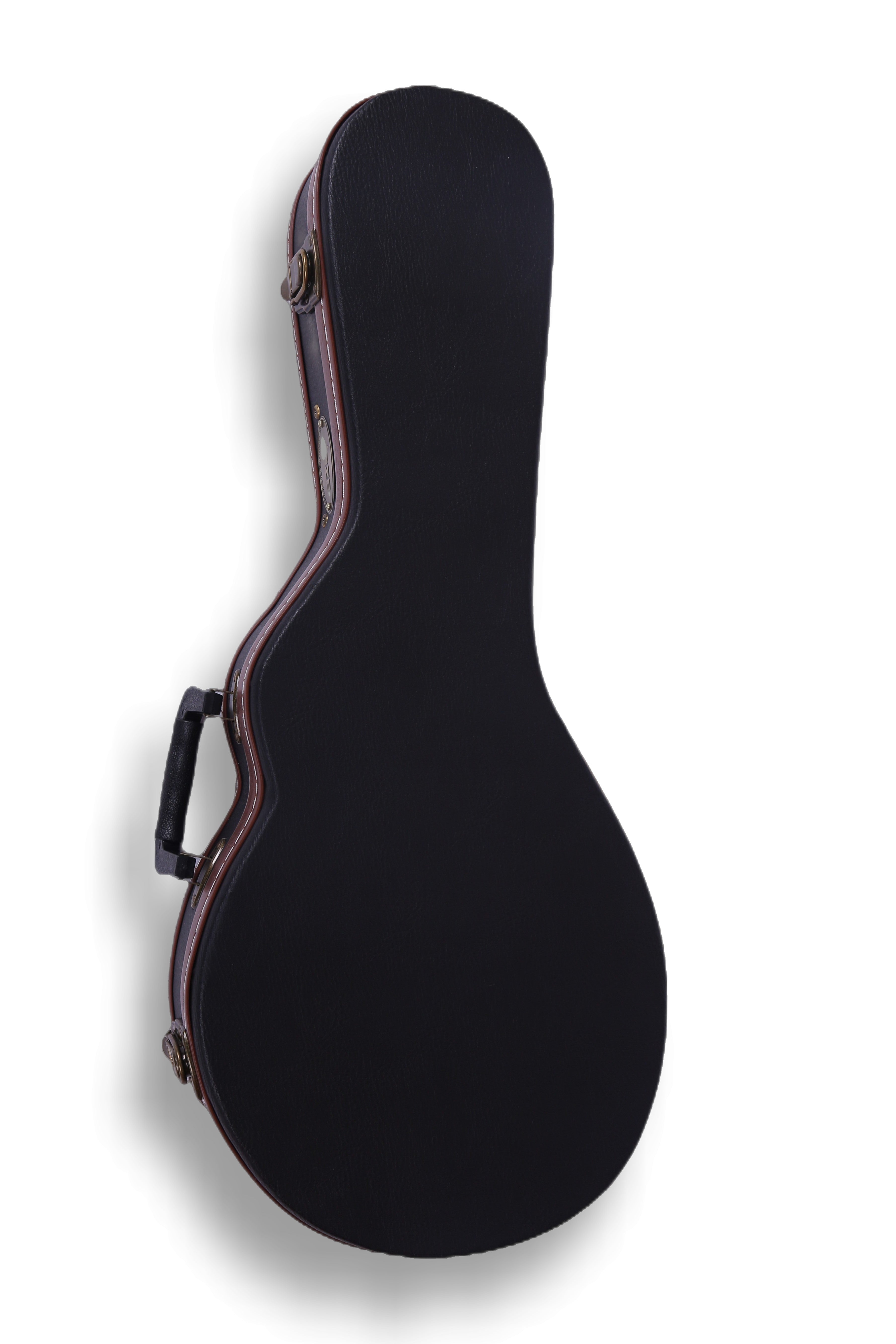 Haze 601MDF F-Style Mandolin Hard Case - Lockable, Black with Brown Binding, HK19601MDF