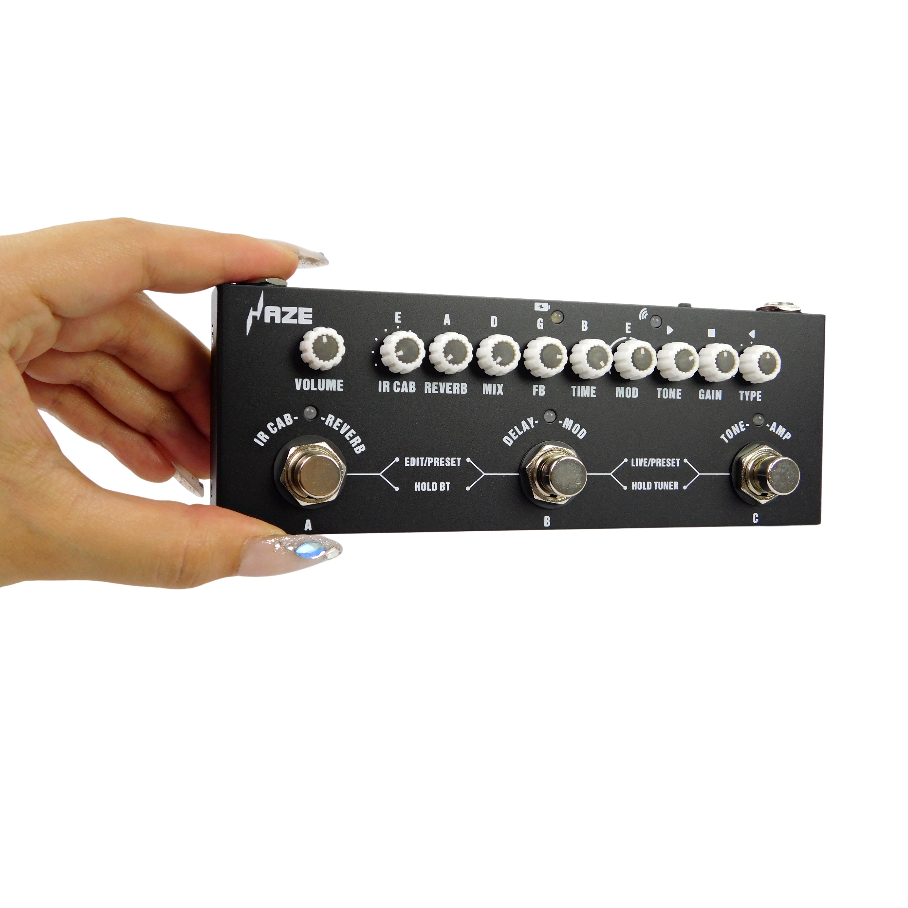 Haze Cube Baby Guitar Multi-Effects Pedal 9 Preamp Delay Chorus Phaser Reverb Vibrato