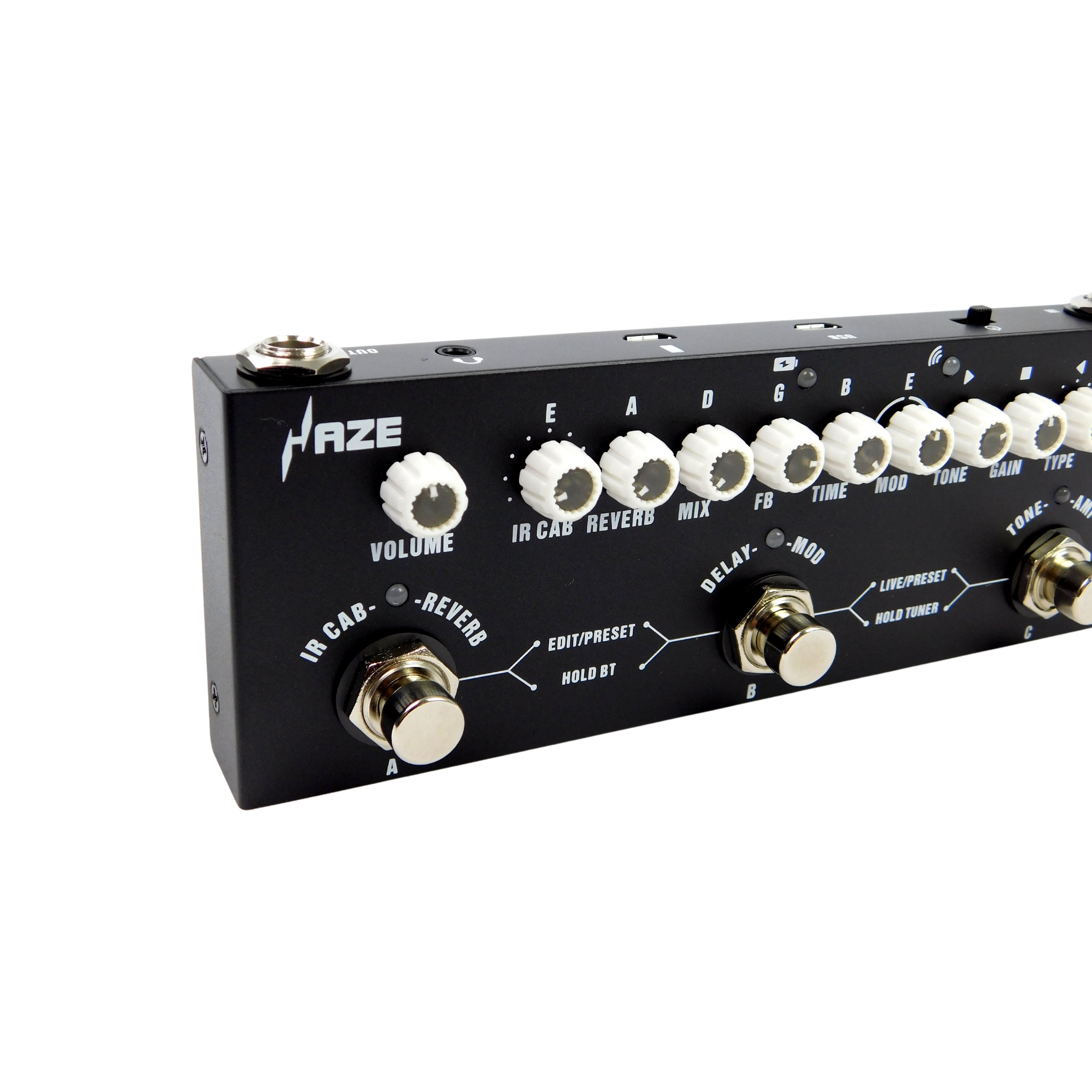 Haze Cube Baby Guitar Multi-Effects Pedal 9 Preamp Delay Chorus Phaser Reverb Vibrato