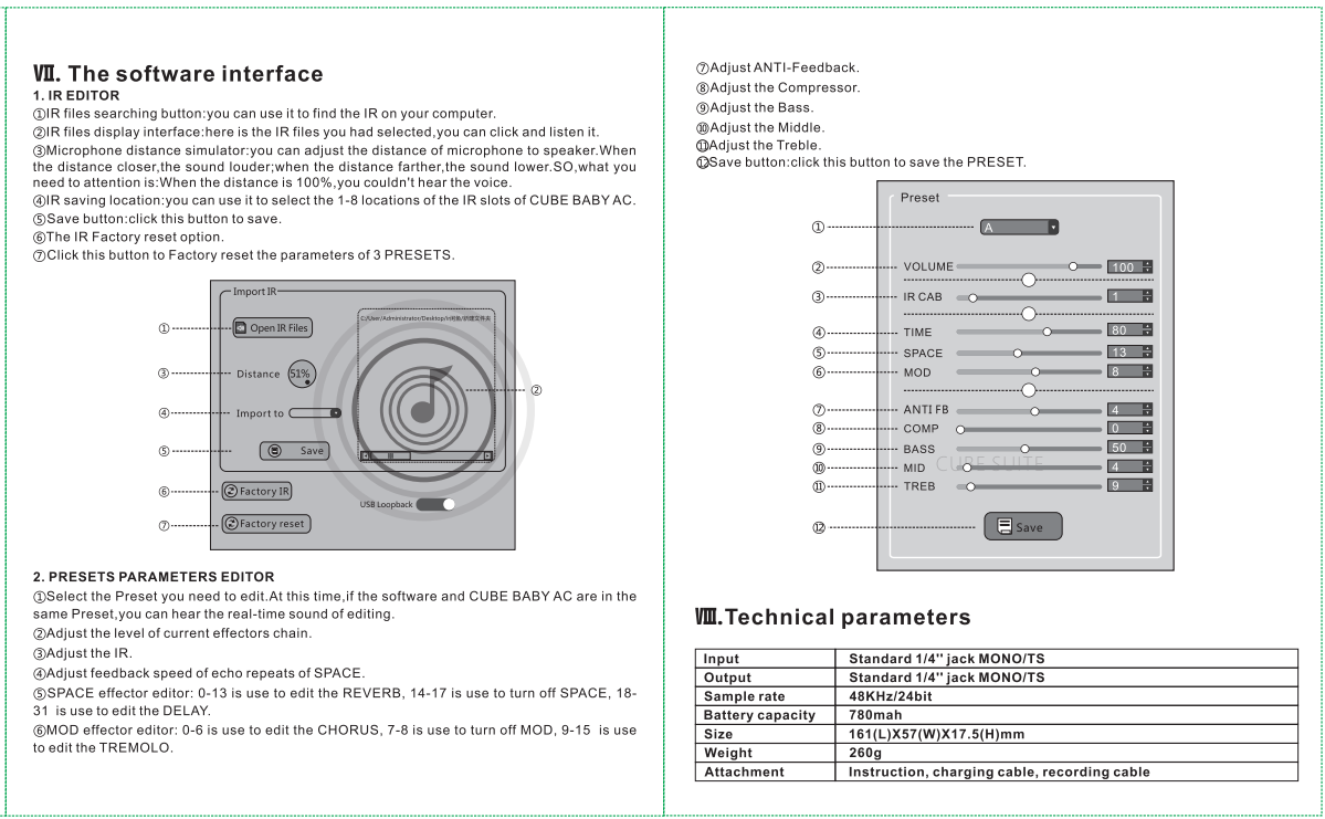Haze Cube BABY AC Rechargeable Multi Effects Pedal for Acoustic Guitar Recording Audio Interface Function Cuvave Pedal