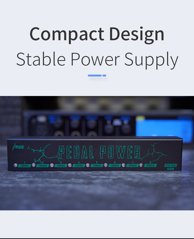 HAZE PP008 Guitar Pedal Power Supply 8 isolated 9V DC outputs with type-C