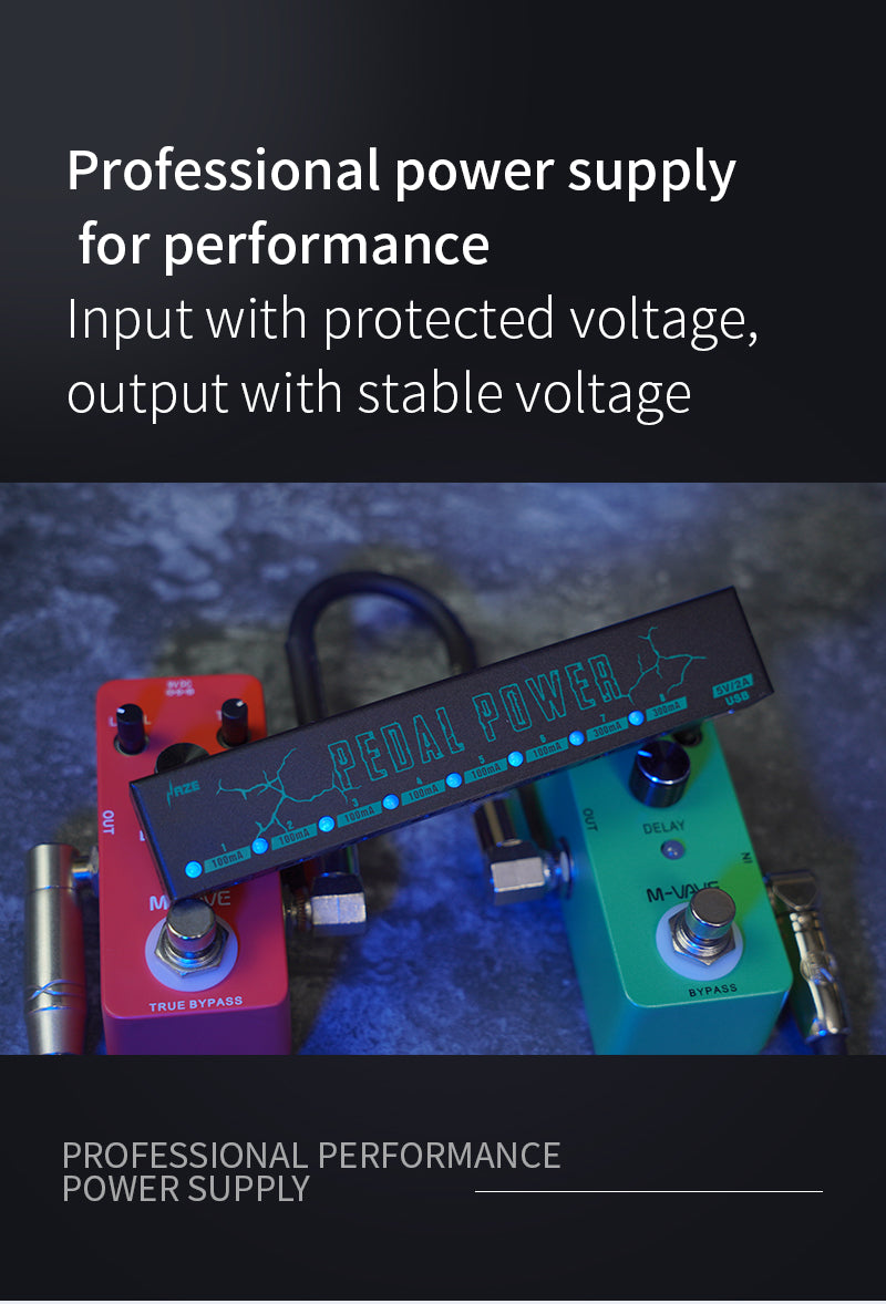 HAZE PP008 Guitar Pedal Power Supply 8 isolated 9V DC outputs with type-C