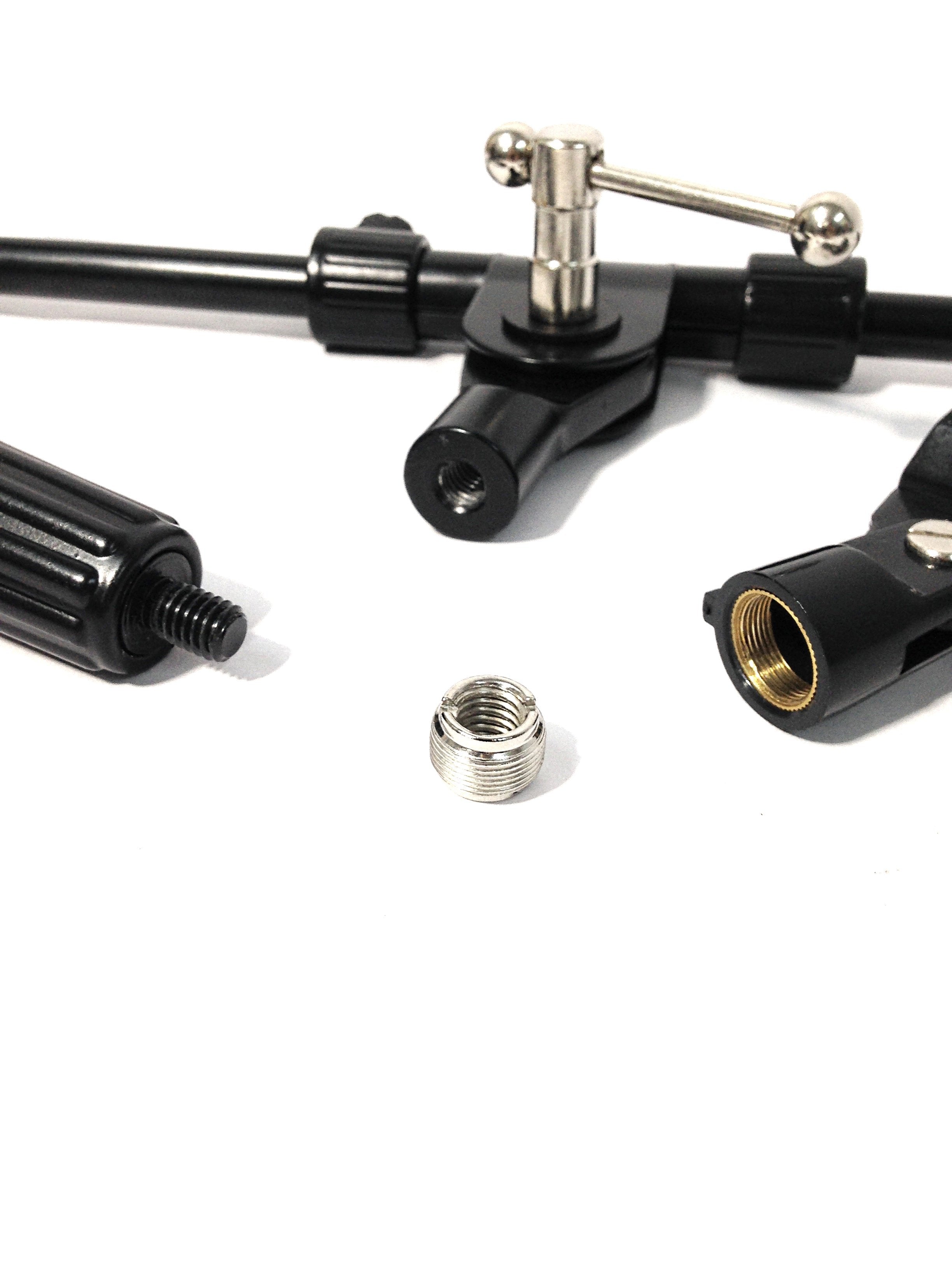 Haze MS106+MS043 Tabletop Black Microphone Stand With Short Telescopic Boom