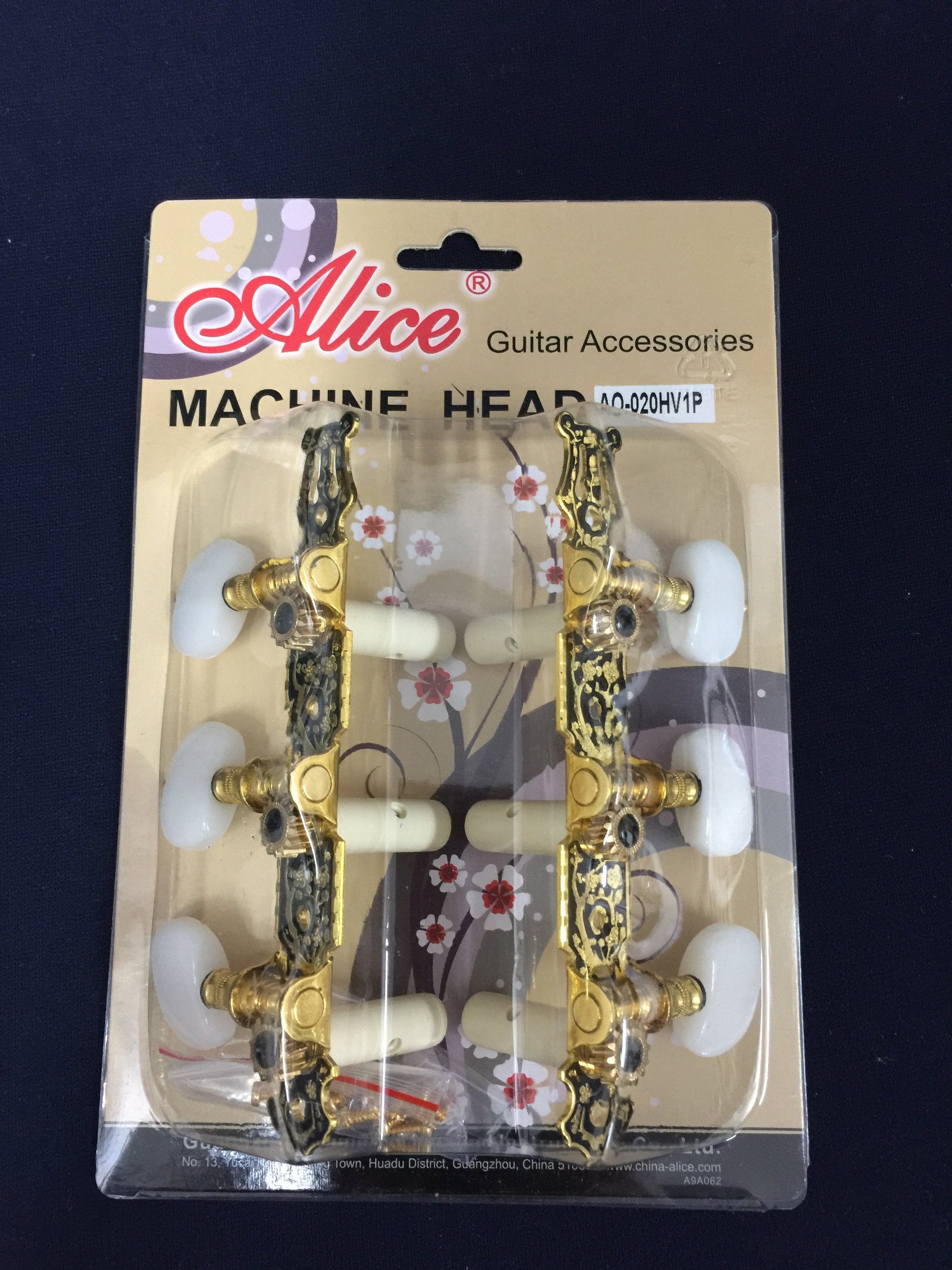 Alice AO020HV1P Classical Guitar Tuning Pegs Machine Head - Gold/Black