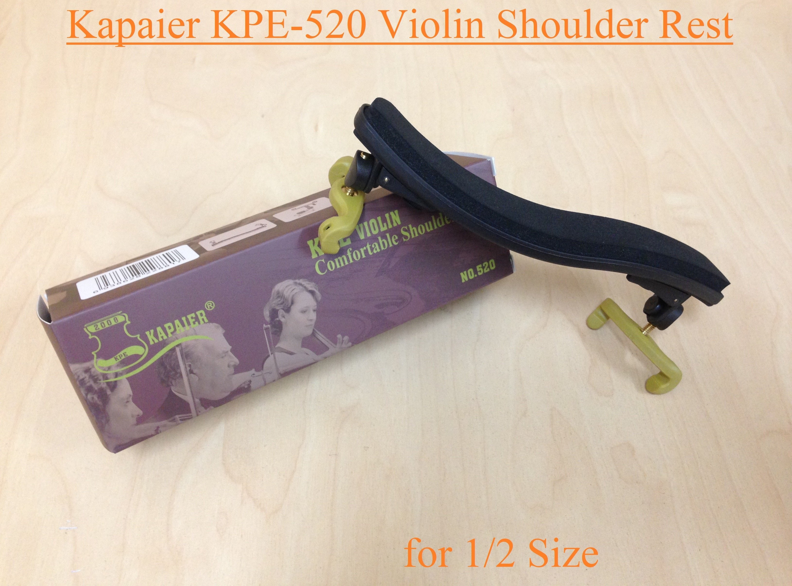 Kapaier KPE520 Economy Model Violin Adjustable Shoulder Rest - 1/2 with Rosin