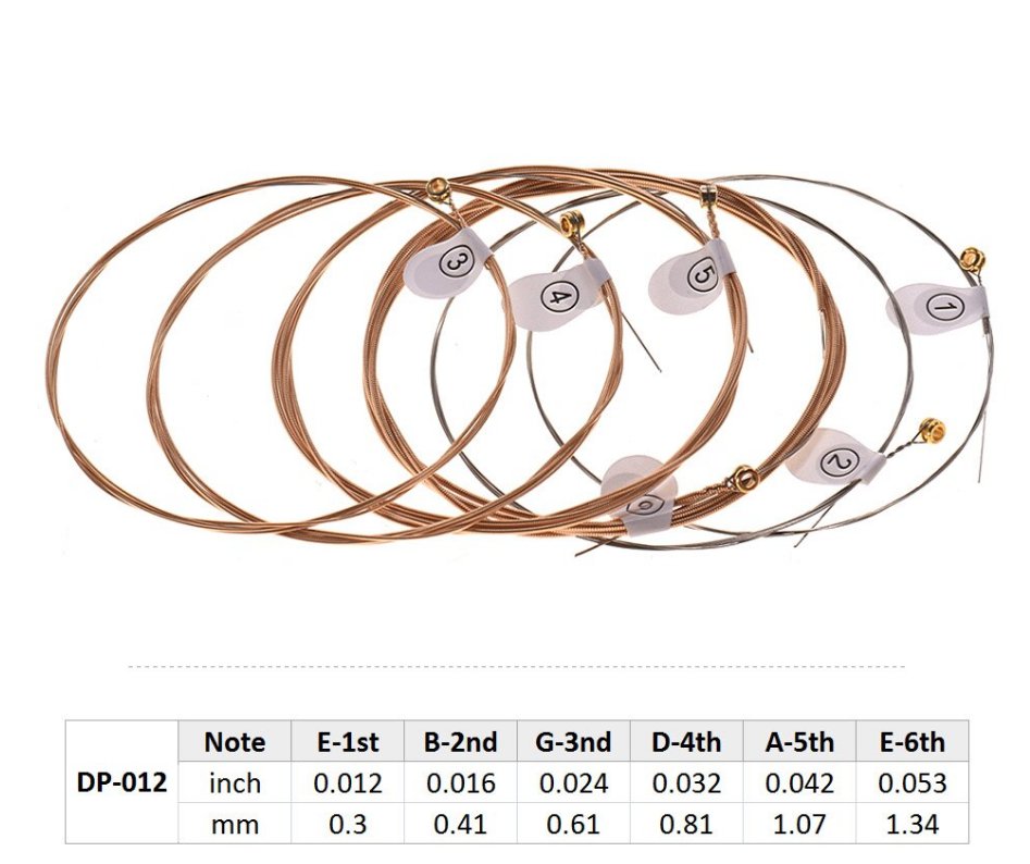 Haze DP012 Acoustic Guitar Strings - Light + 3 Picks