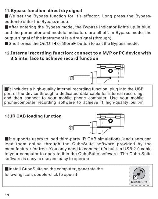 Cuvave H8 Portable Electric Guitar Headphone Amplifier Built-in Delay Tuner Phaser Reverb Effect IR Cabinet Guitar Plug