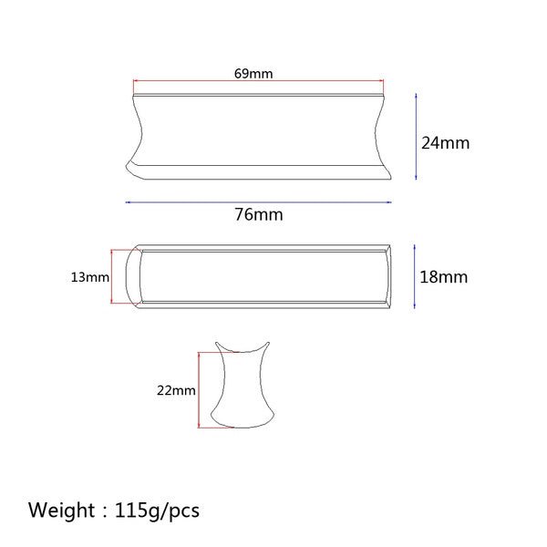 Haze HS38ST Stainless Steel Guitar Slide Solid Tone Bar Silver