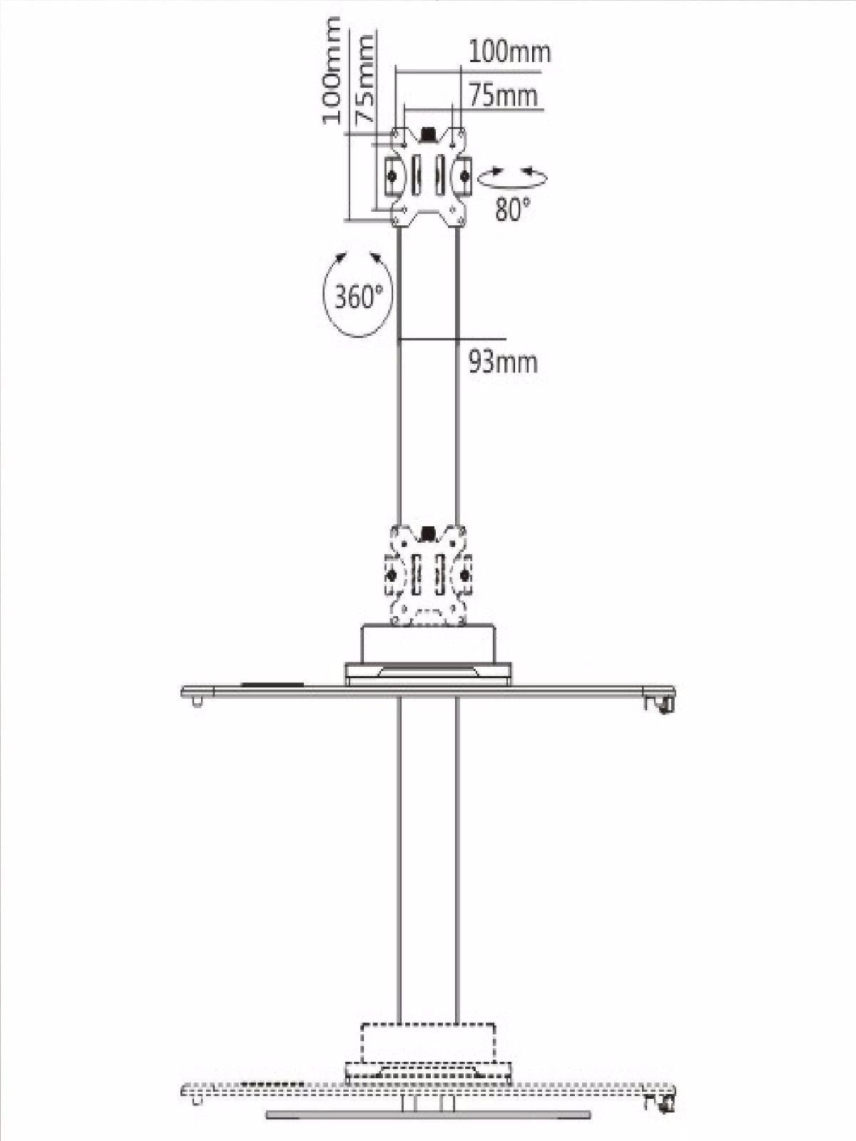 Height Adjustable Stand Desk with Single Display Mount or Clamp DWS03-T01WH