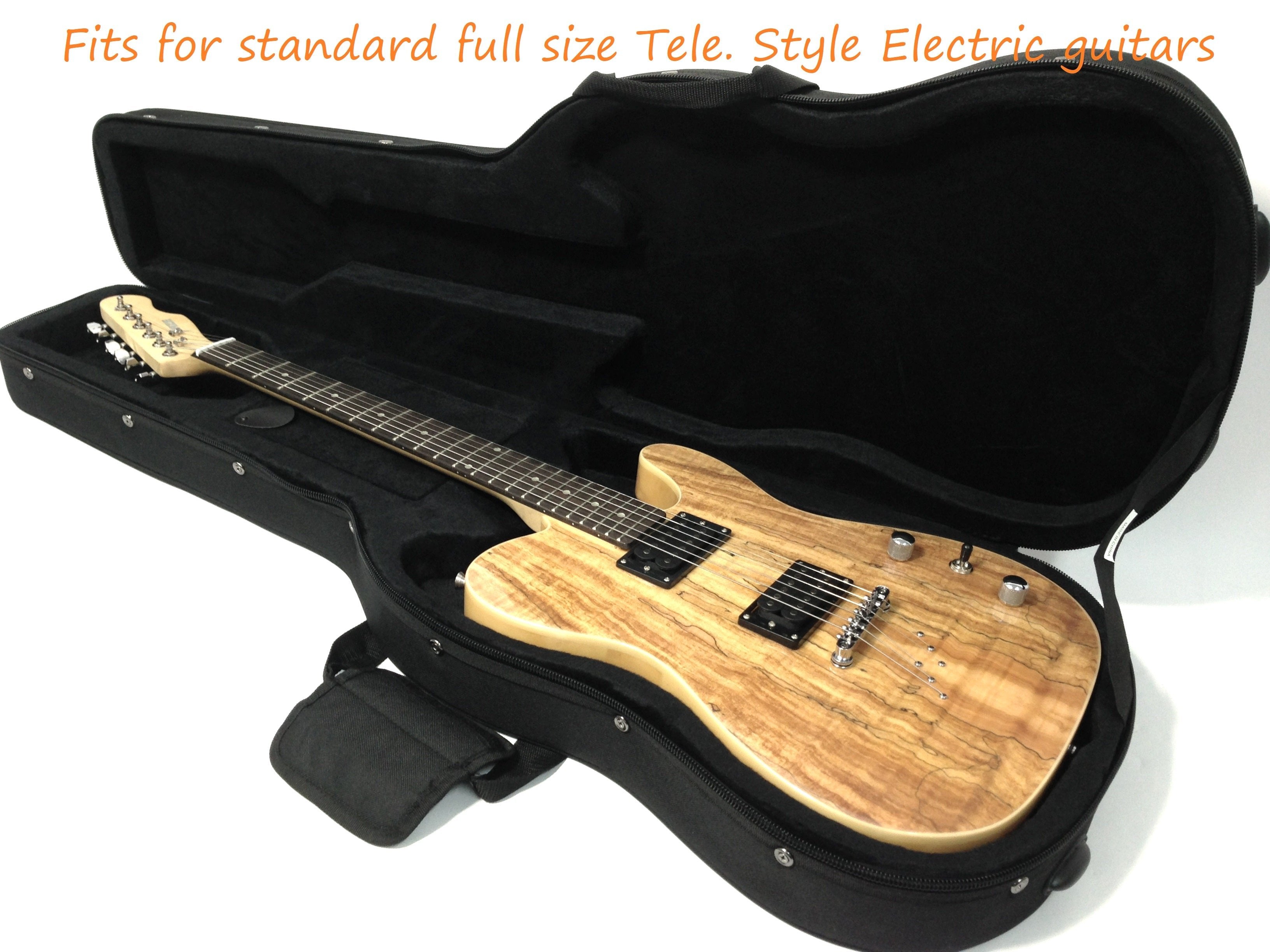 Haze E10 ST/TL Electric Guitar Ultra-Lightweight Hard Foam Case - Backpack Straps, Black