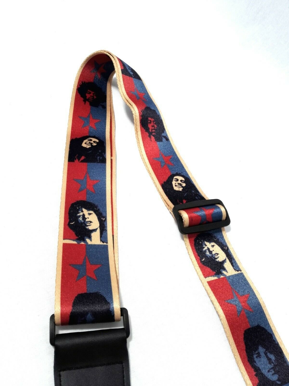 Long PU Leather End Guitar Strap, Length Adjustable 103~170cm, "Singers", GSBAND