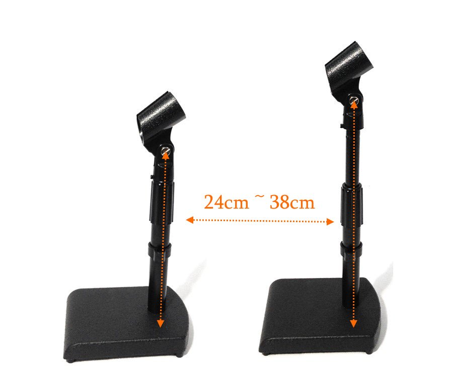 Haze MS106+MS043 Tabletop Black Microphone Stand With Short Telescopic Boom