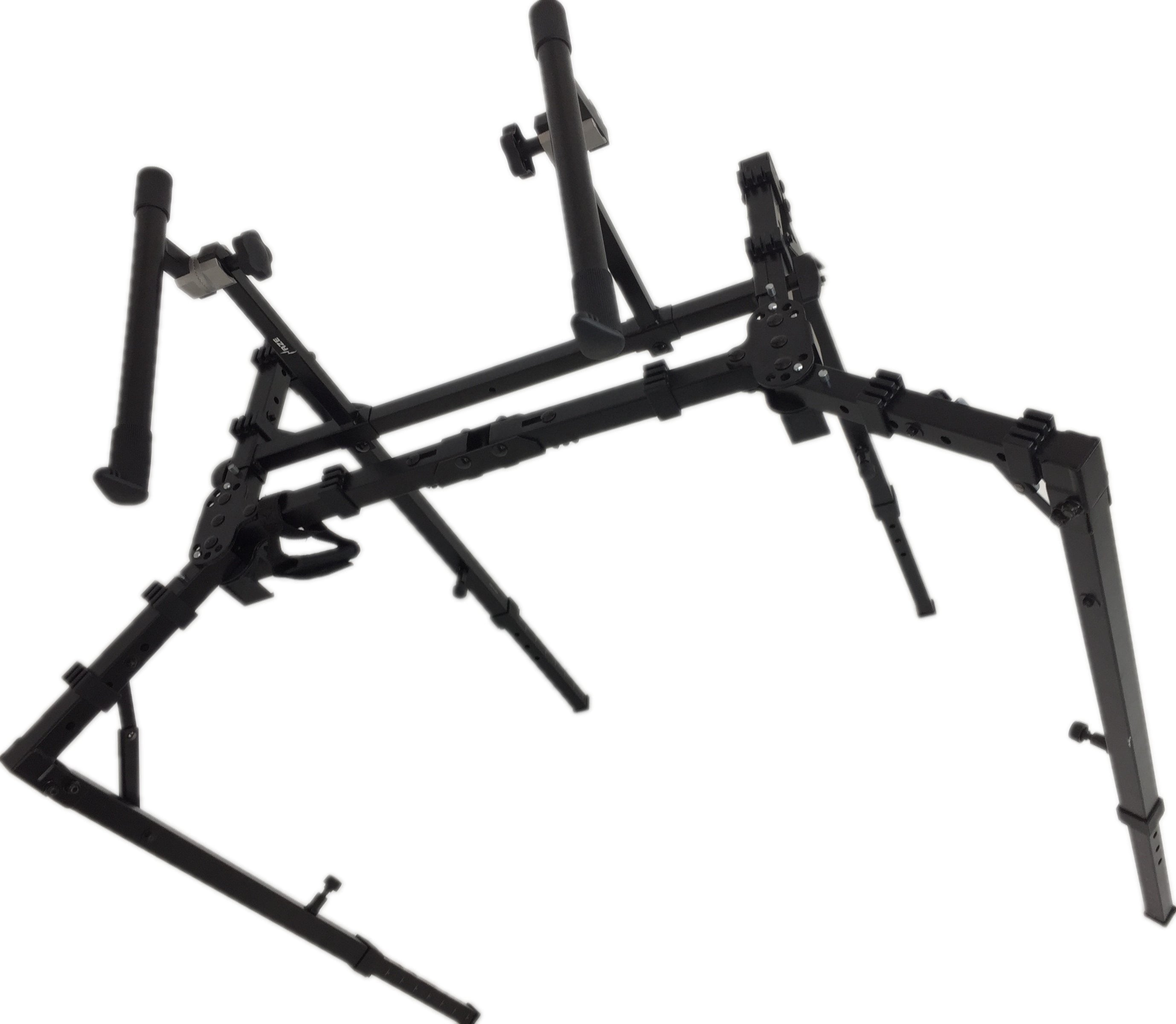 Haze Foldable Double Keyboard Stand - Studio Stage Mixer Turntable DJ Coffin 2 Tier Laptop PA KS052+KS050