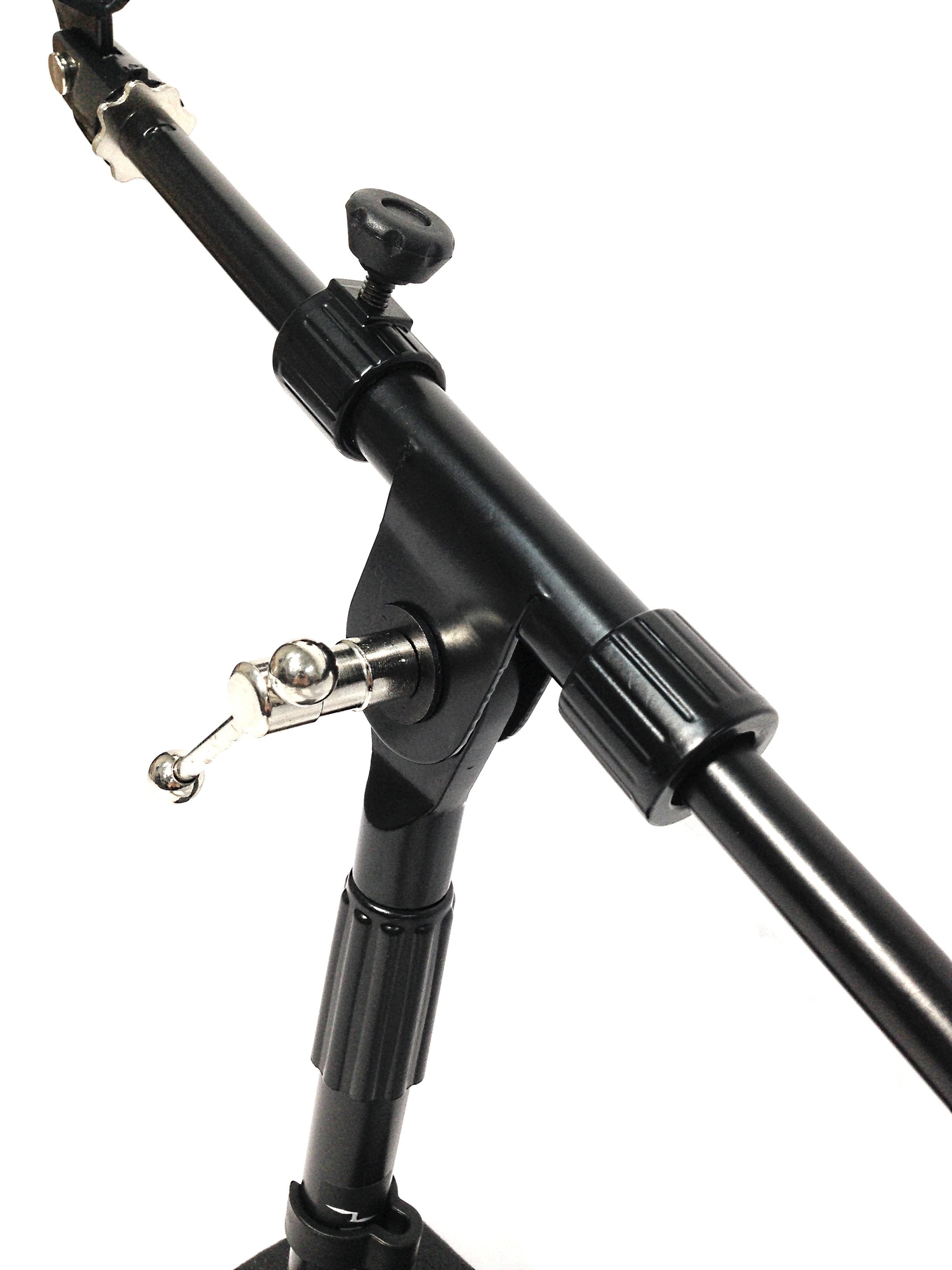 Haze MS106+MS043 Tabletop Black Microphone Stand With Short Telescopic Boom