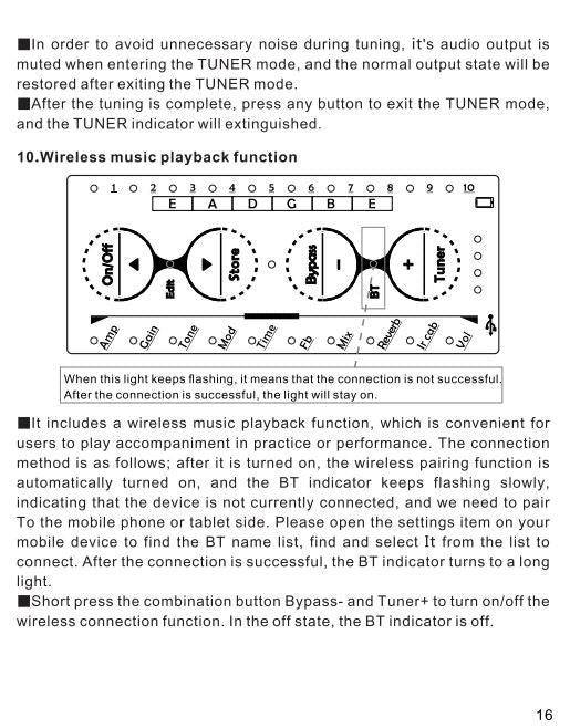 Cuvave H8 Portable Electric Guitar Headphone Amplifier Built-in Delay Tuner Phaser Reverb Effect IR Cabinet Guitar Plug