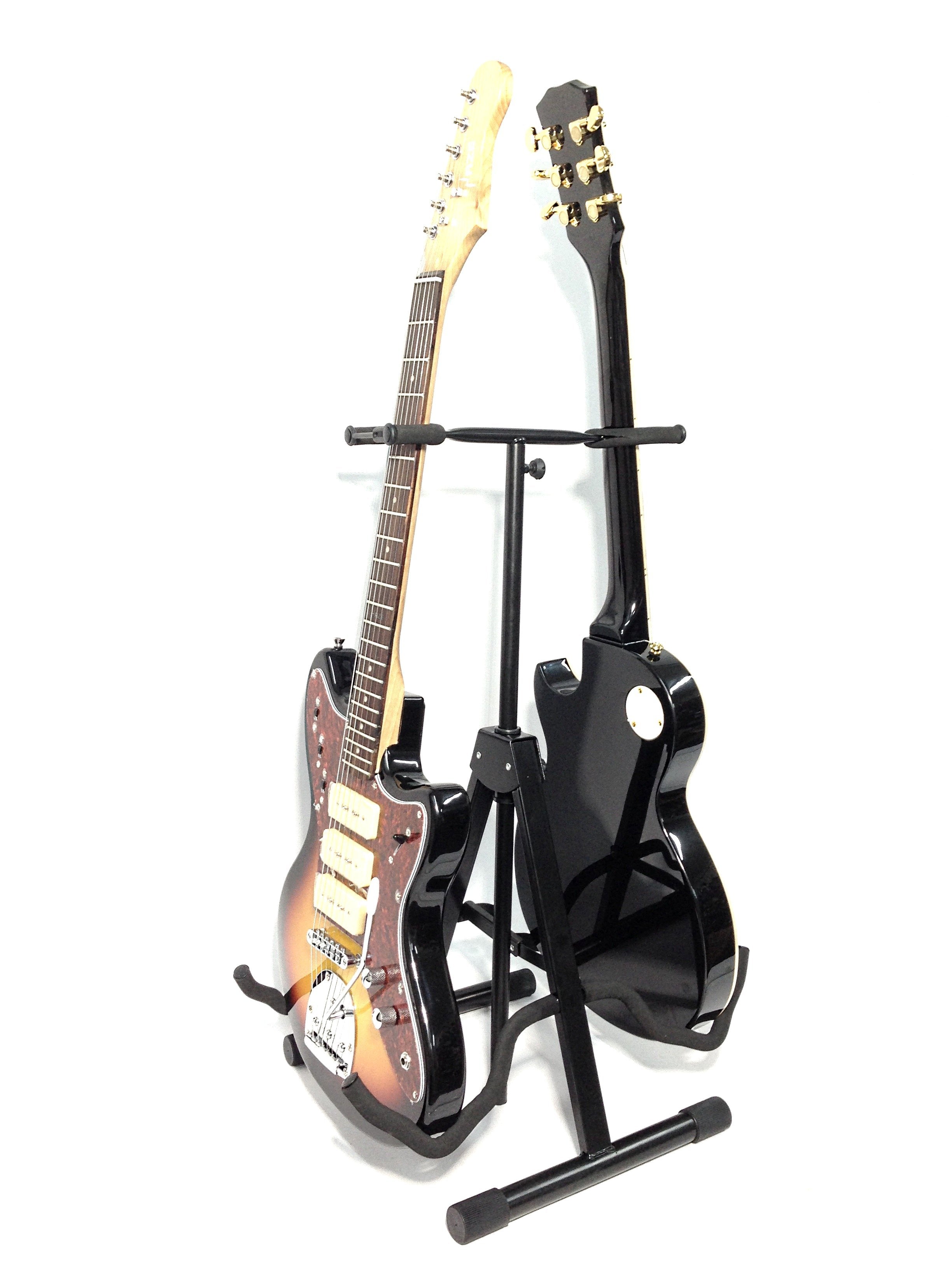 Haze GS028 Metal-Rubber A-Frame Base 2-Guitar Stand