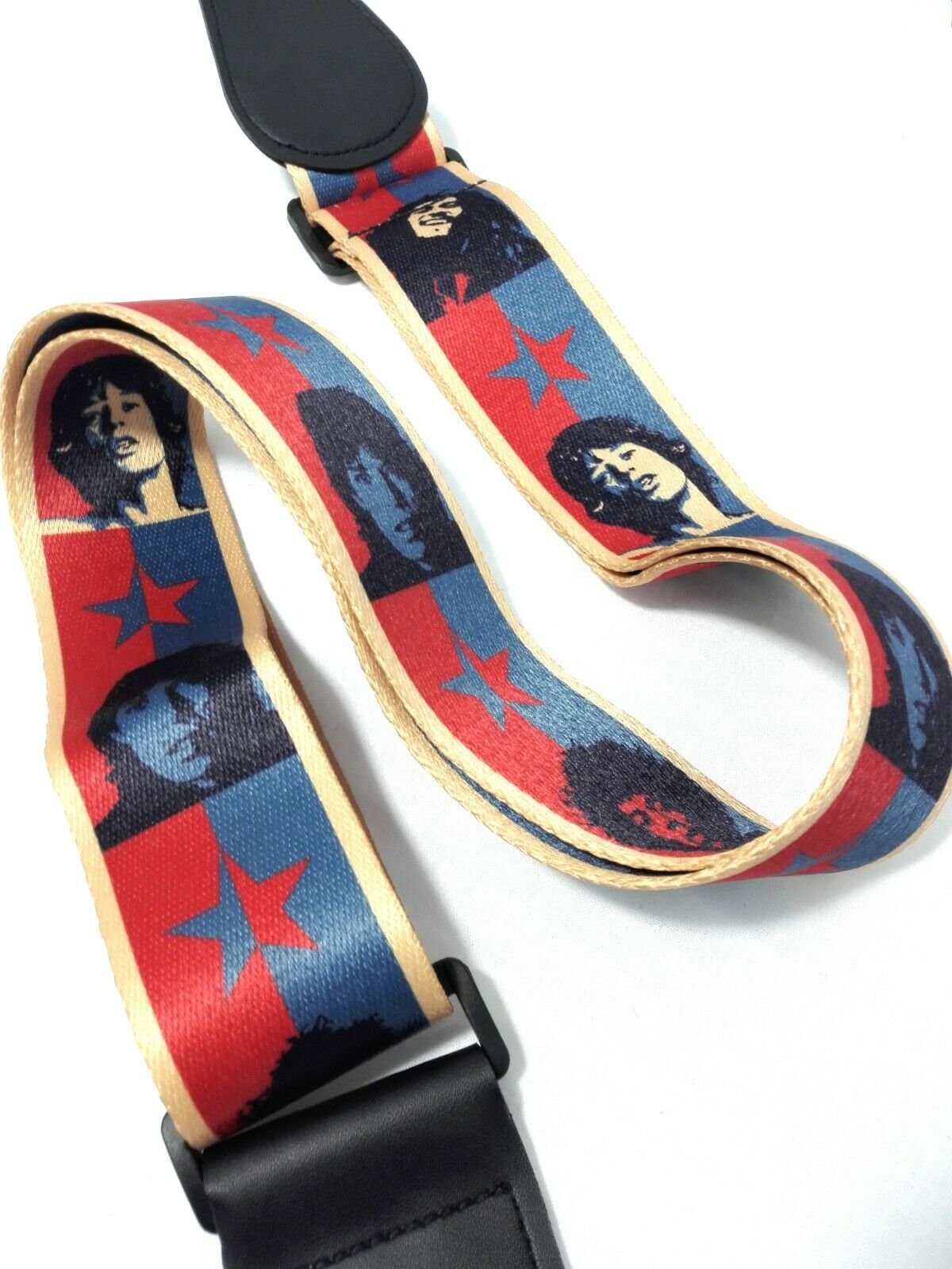 Long PU Leather End Guitar Strap, Length Adjustable 103~170cm, "Singers", GSBAND