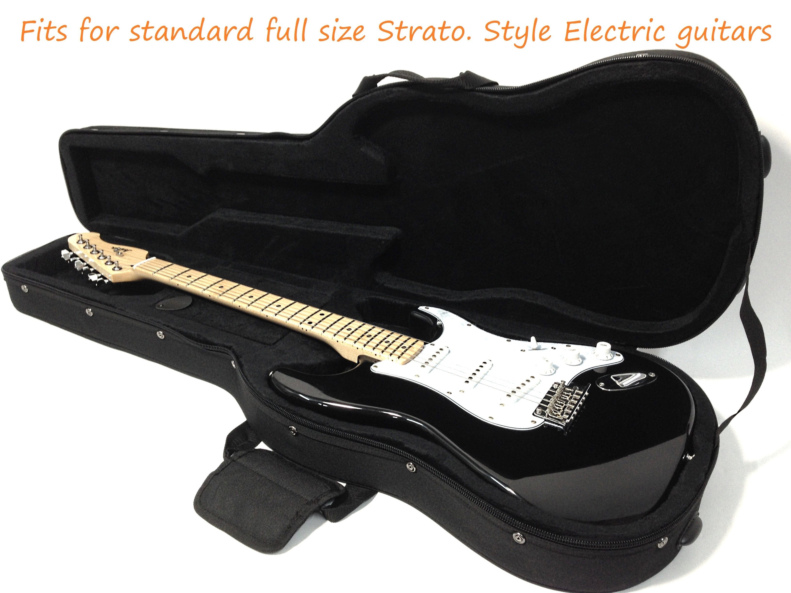 Haze E10 ST/TL Electric Guitar Ultra-Lightweight Hard Foam Case - Backpack Straps, Black