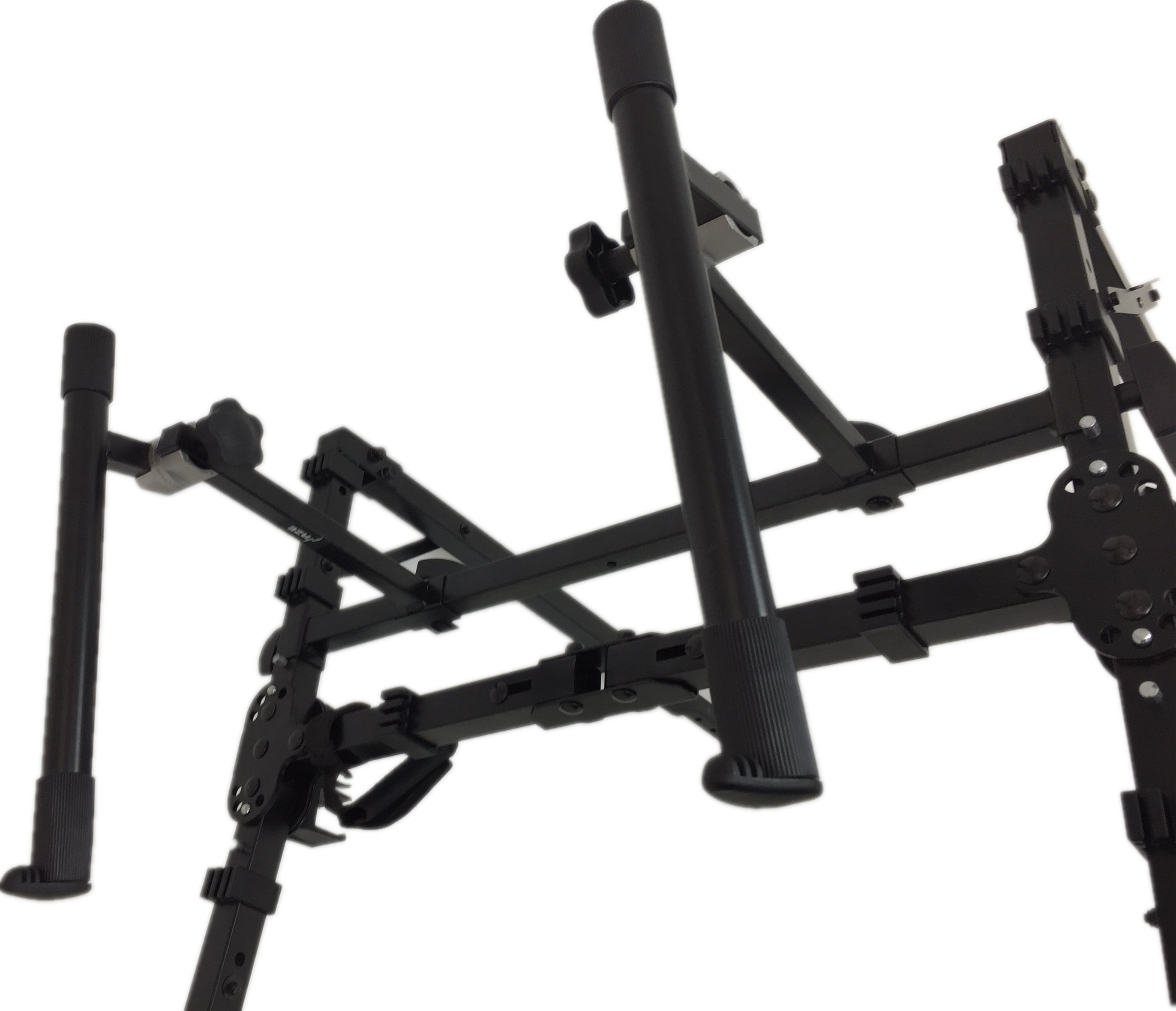 Haze Foldable Double Keyboard Stand - Studio Stage Mixer Turntable DJ Coffin 2 Tier Laptop PA KS052+KS050