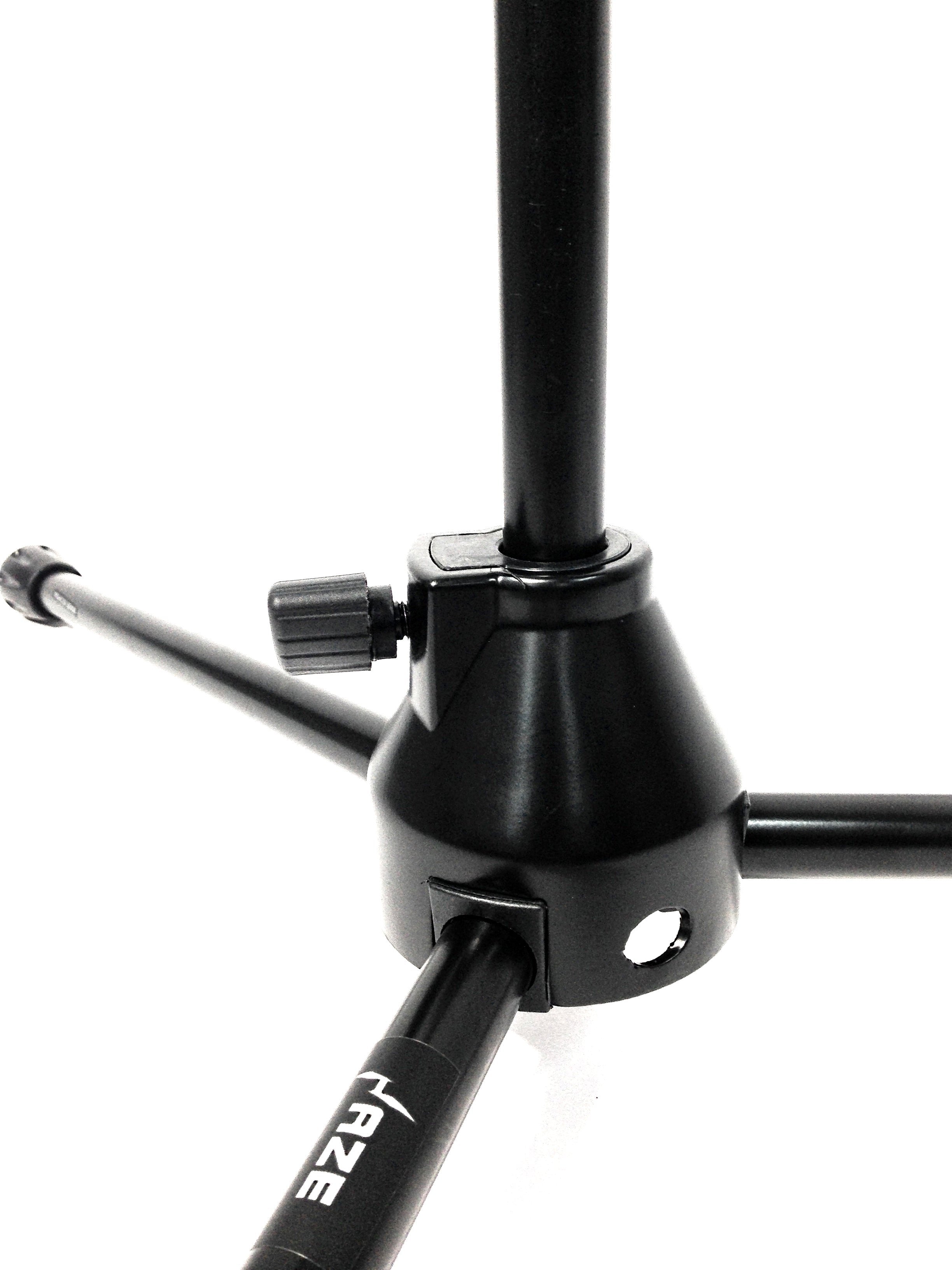 Haze MS010 Small Black Microphone Stand With Short Telescopic Boom