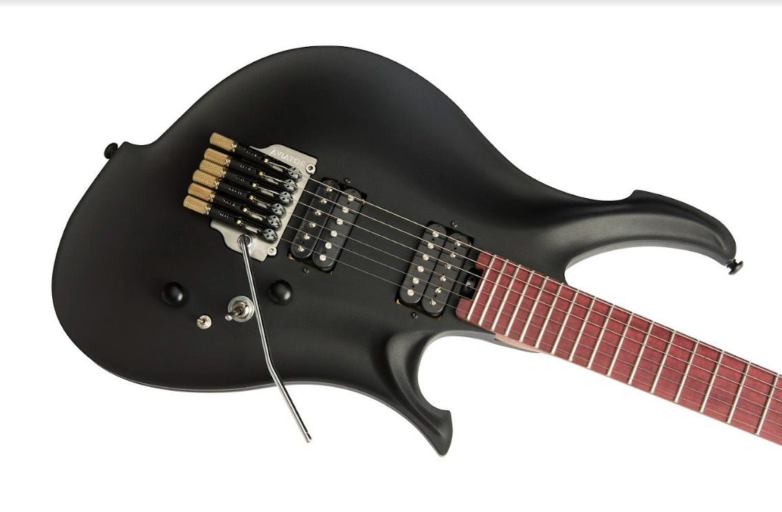 Koloss GT5HMBK Black Headless Electric Guitar with Hollow Aluminum Body