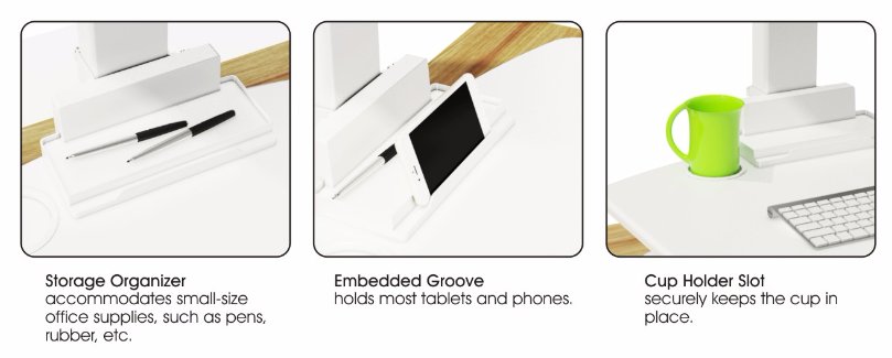 Height Adjustable Stand Desk with Single Display Mount or Clamp DWS03-T01WH