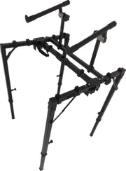 Haze Foldable Double Keyboard Stand - Studio Stage Mixer Turntable DJ Coffin 2 Tier Laptop PA KS052+KS050