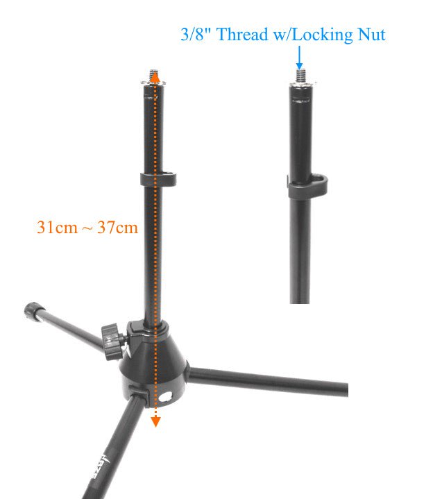 Haze MS010 Small Black Microphone Stand With Short Telescopic Boom
