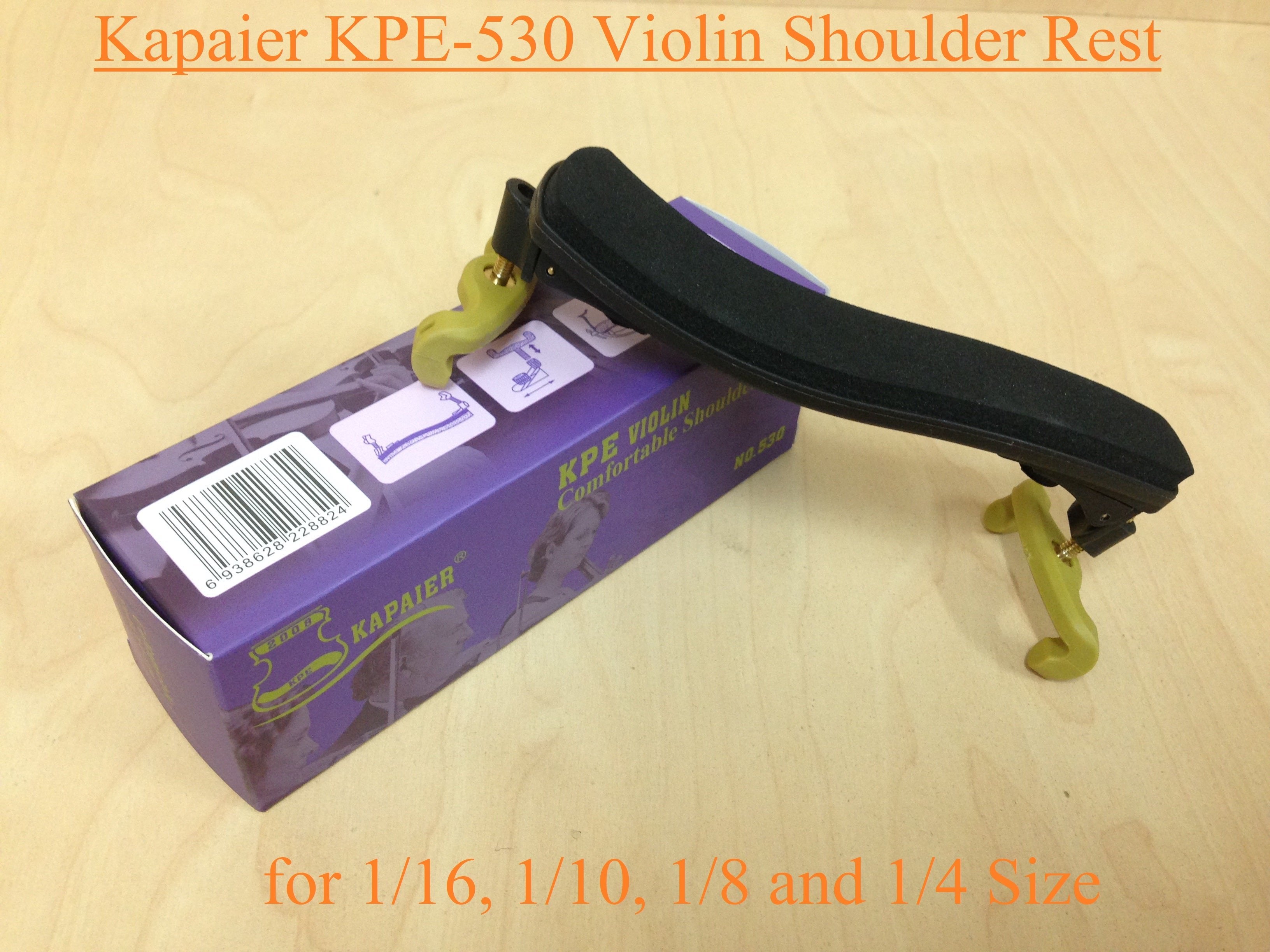Kapaier KPE530NO301 Violin Shoulder Rest Adjustable For  1/16 ~ 1/4 Size Kun Style with Rosin