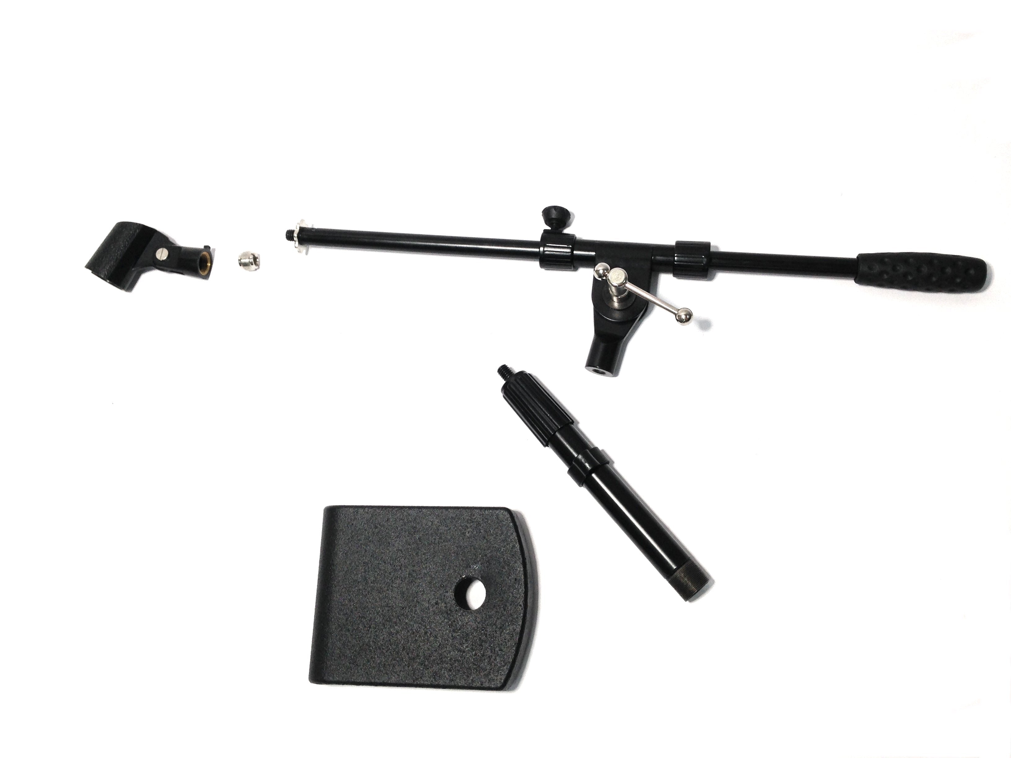 Haze MS106+MS043 Tabletop Black Microphone Stand With Short Telescopic Boom