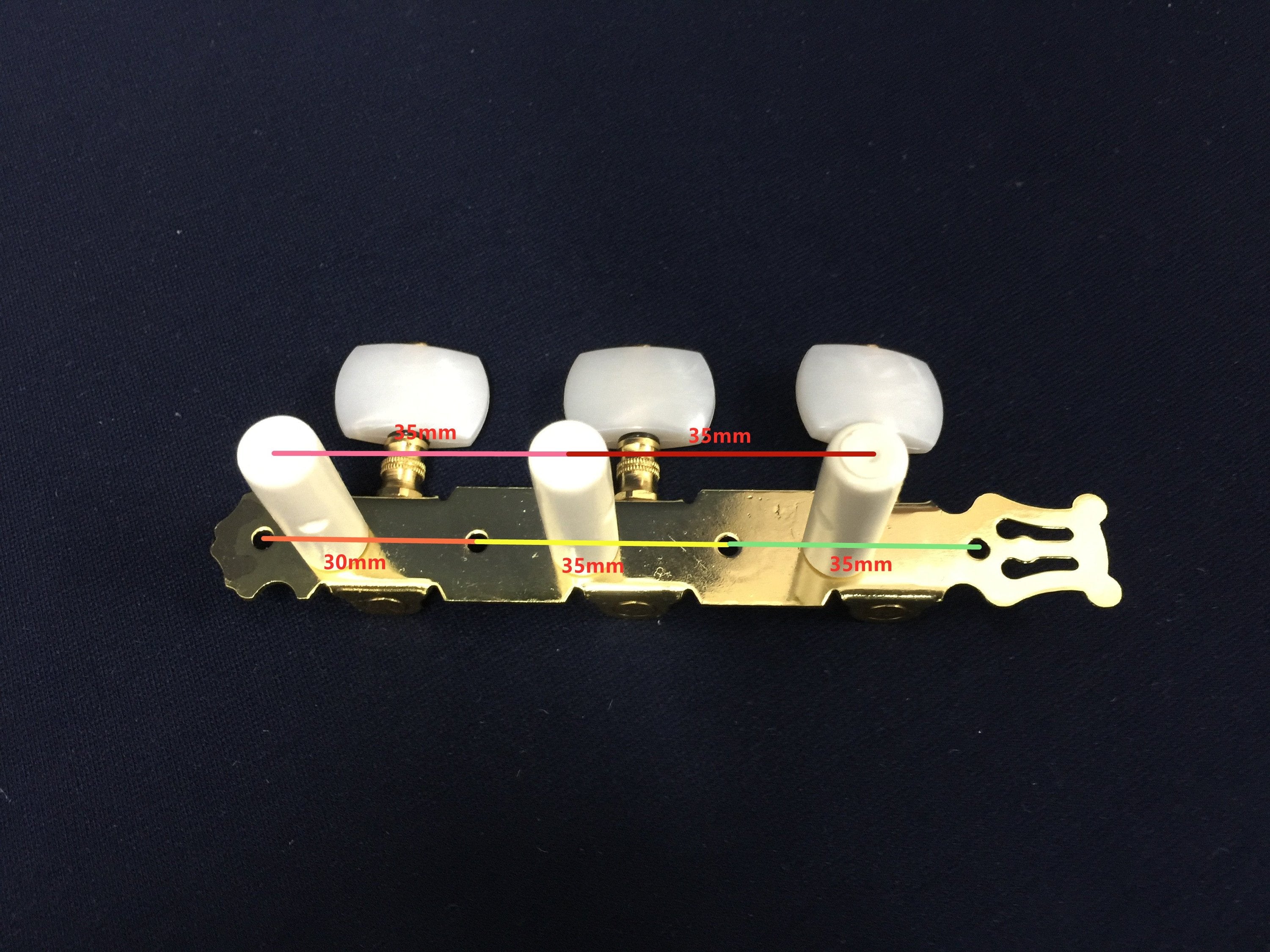 Alice AO020HV1P Classical Guitar Tuning Pegs Machine Head - Gold/Black