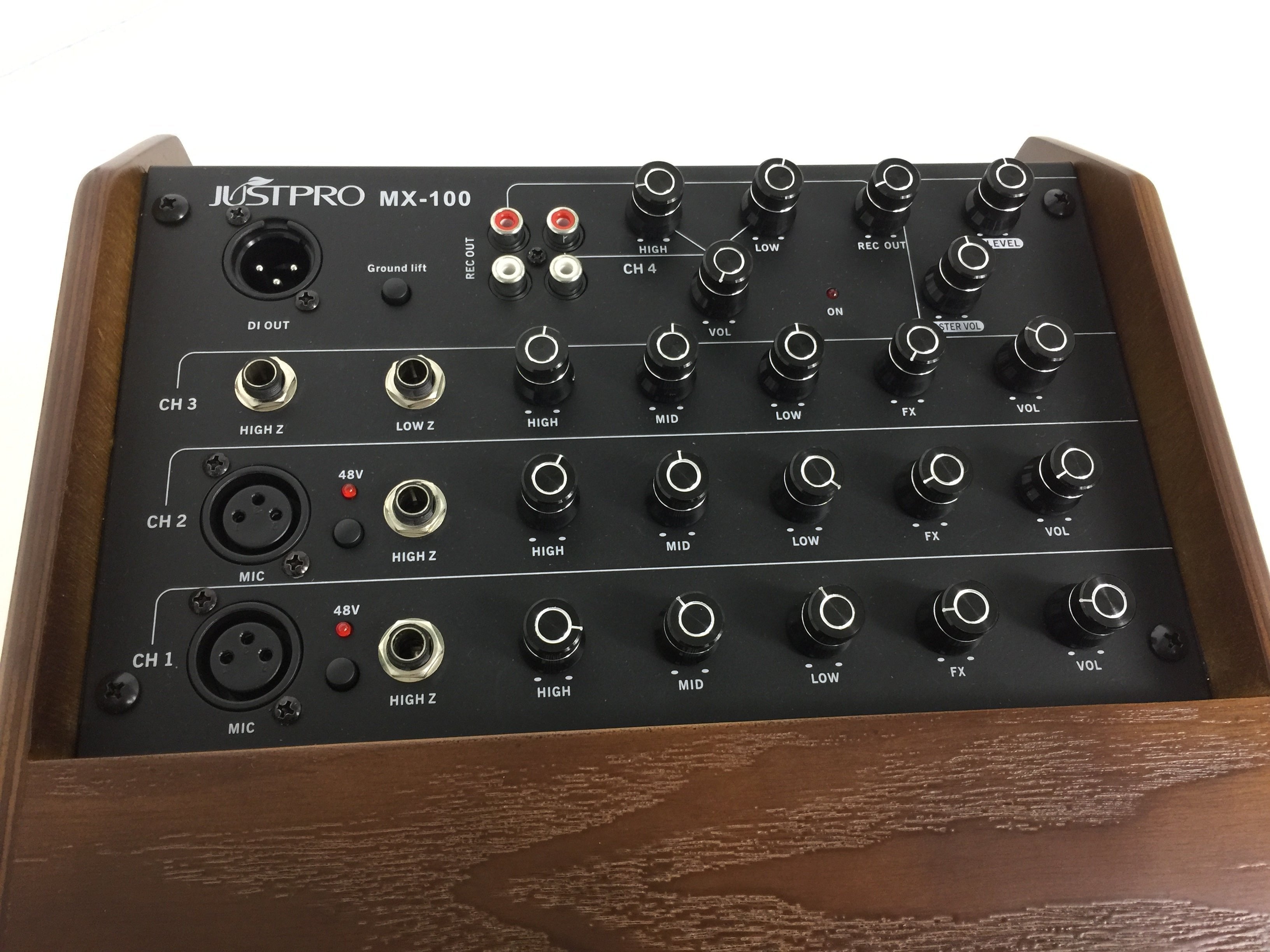 JUSTPRO MX100  100W Amplifier 4 Independent Channels Noise Elimination display model