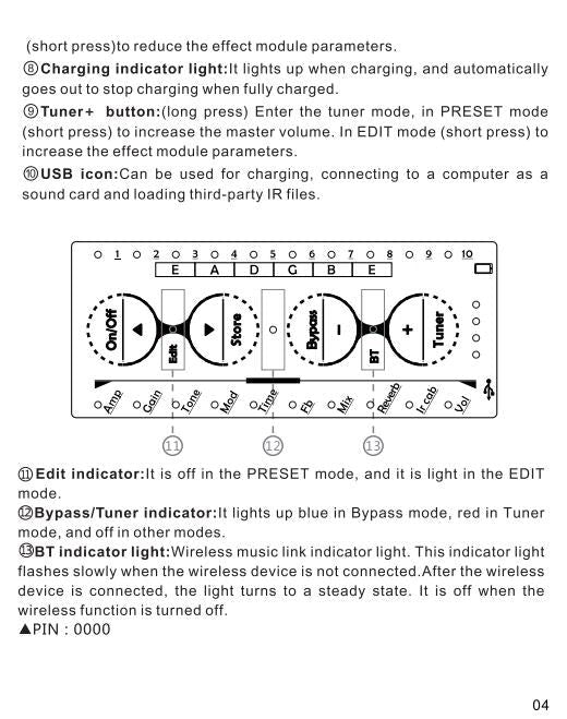 Cuvave H8 Portable Electric Guitar Headphone Amplifier Built-in Delay Tuner Phaser Reverb Effect IR Cabinet Guitar Plug