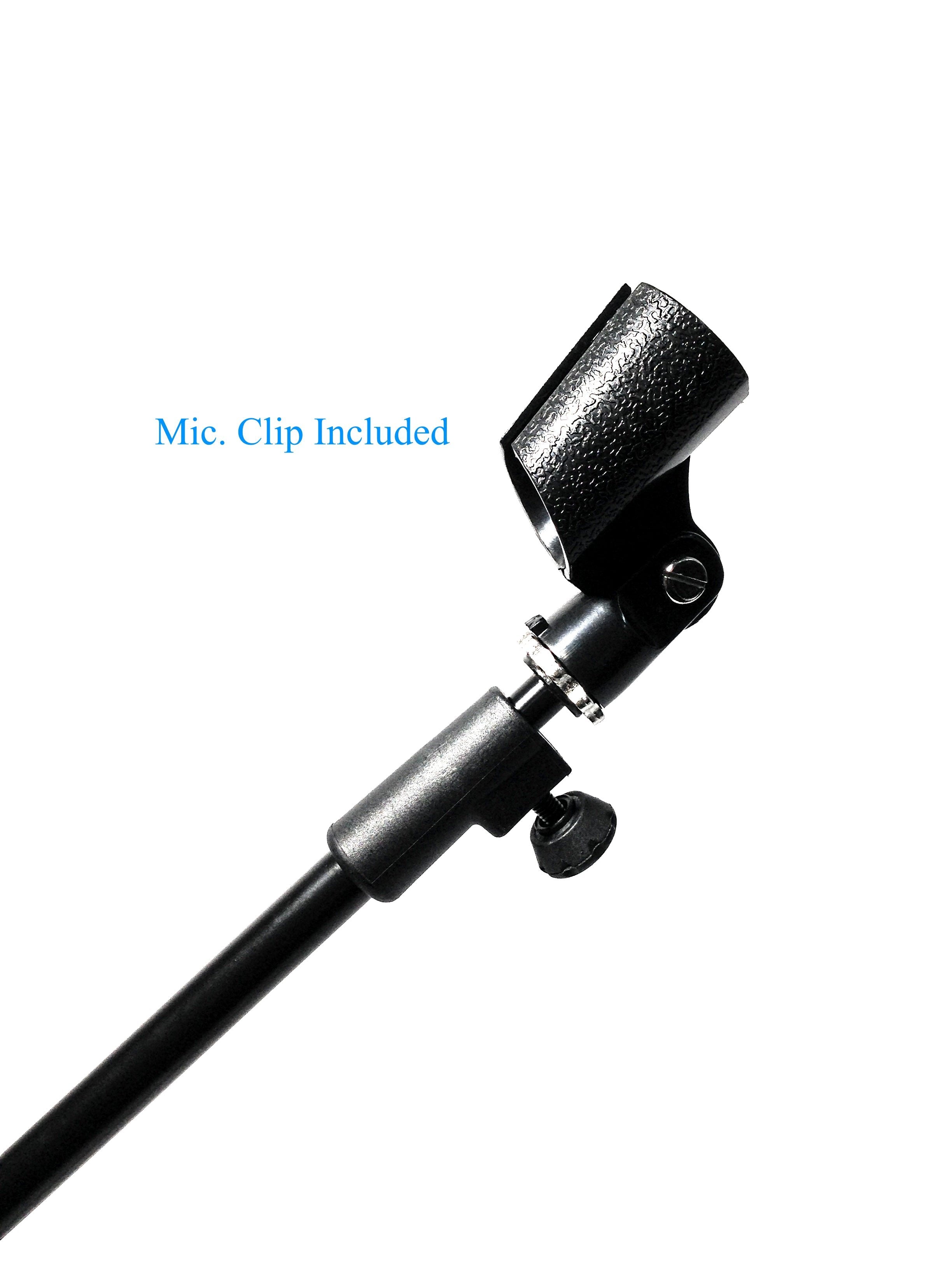 Haze MS010 Small Black Microphone Stand With Short Telescopic Boom