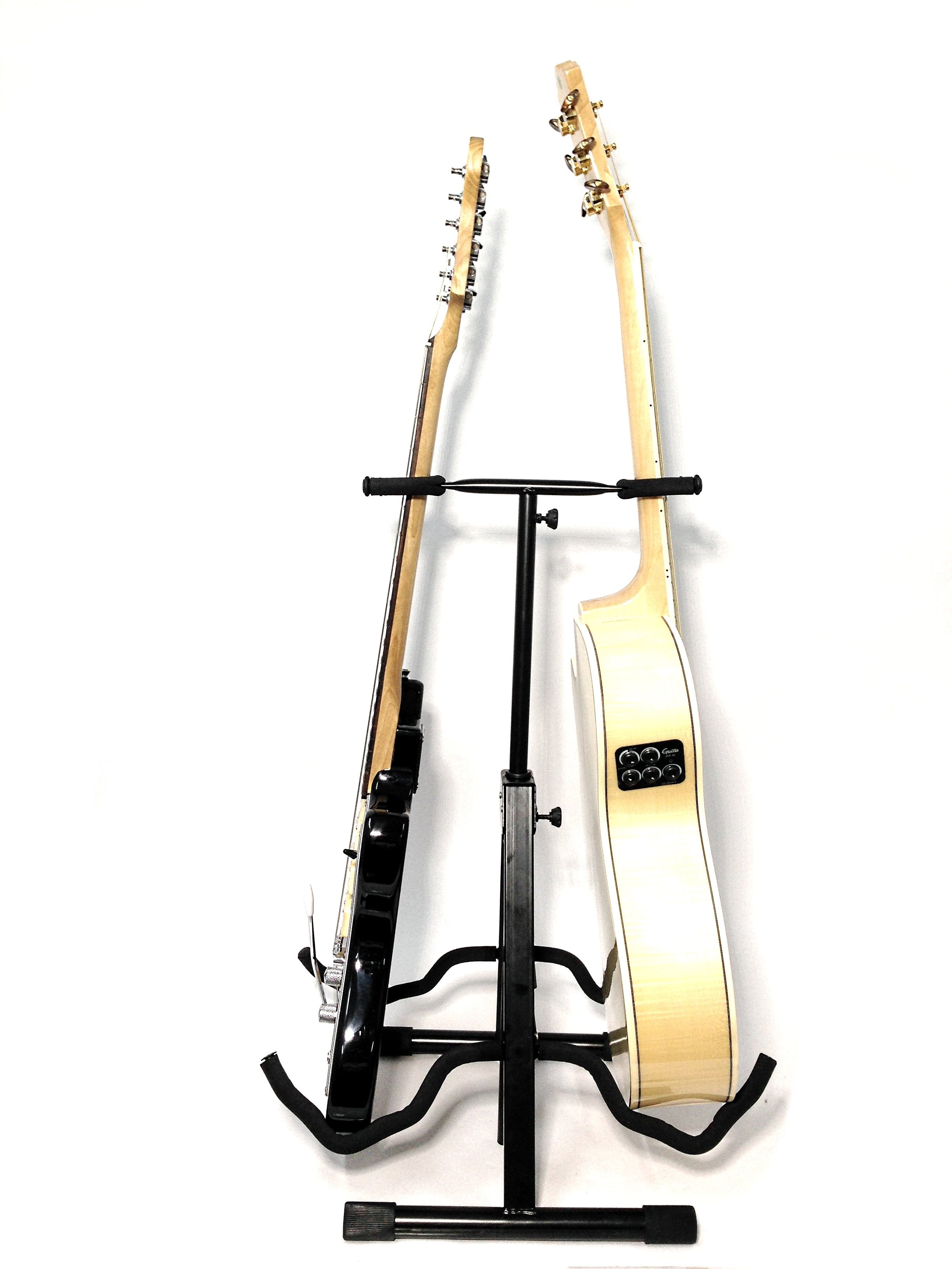 Haze GS028 Metal-Rubber A-Frame Base 2-Guitar Stand