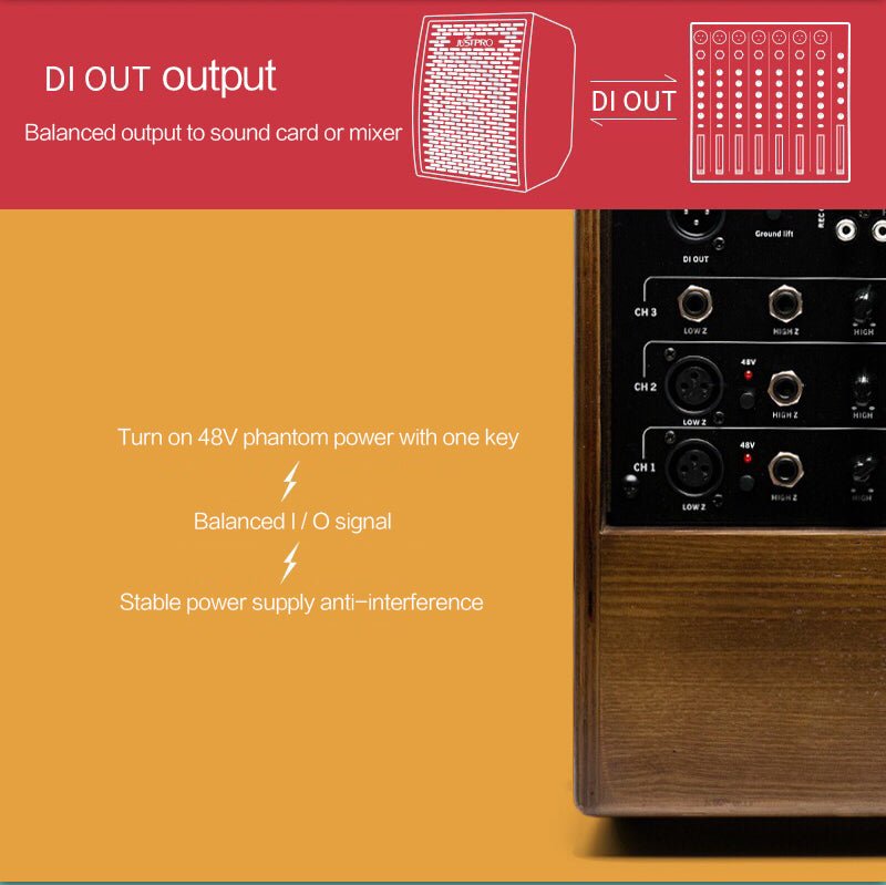 JUSTPRO MX100  100W Amplifier 4 Independent Channels Noise Elimination display model