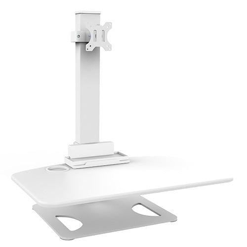 Height Adjustable Stand Desk with Single Display Mount or Clamp DWS03-T01WH